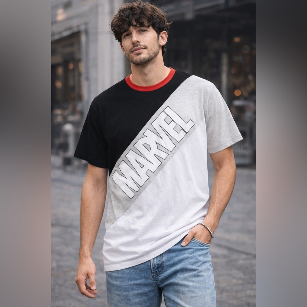 DISNEY MARVEL LOGO BY OUR UNIVERSE T-SHIRT